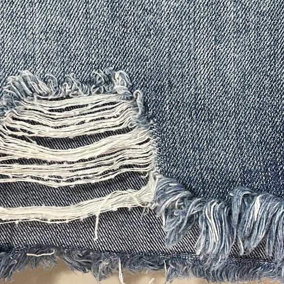 REWASH Vintage Reunion Destructed Denim Mini Skirt Size 28 - Picture 4 of 8